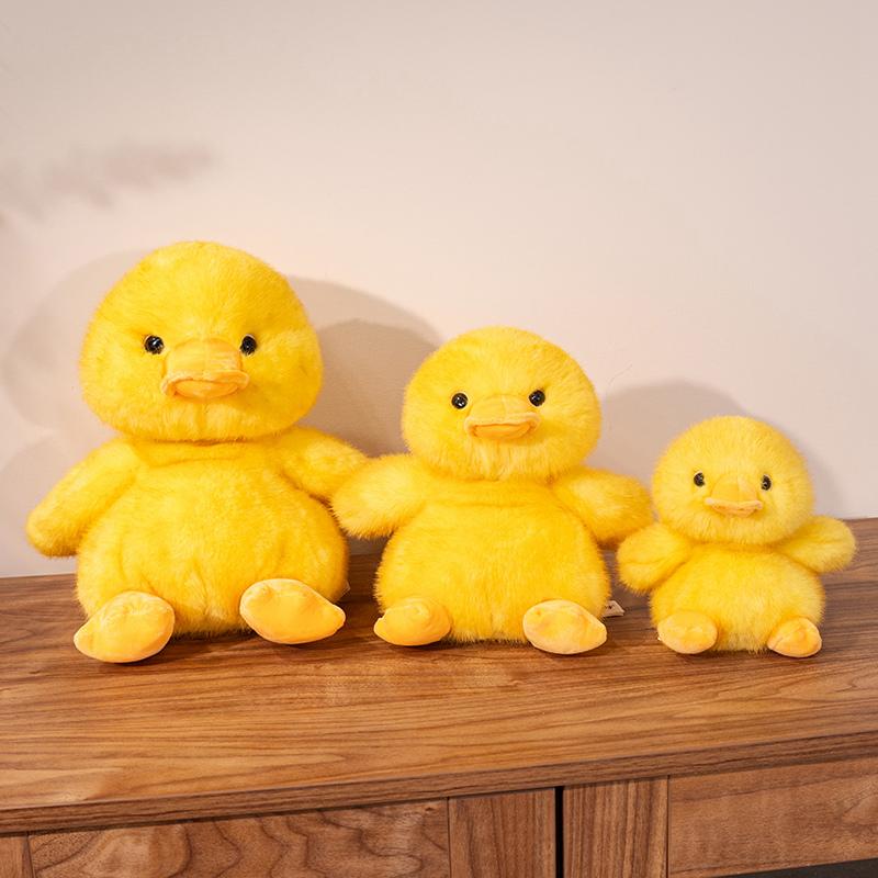 Favorite Toy Women's Yellow Fluffly Soft Plush Hair Duck Doll Cute Stuffed Animals Kawaii Fatty Ducks Baby Cuddly Accompany Toys Pillow Girls Gifts