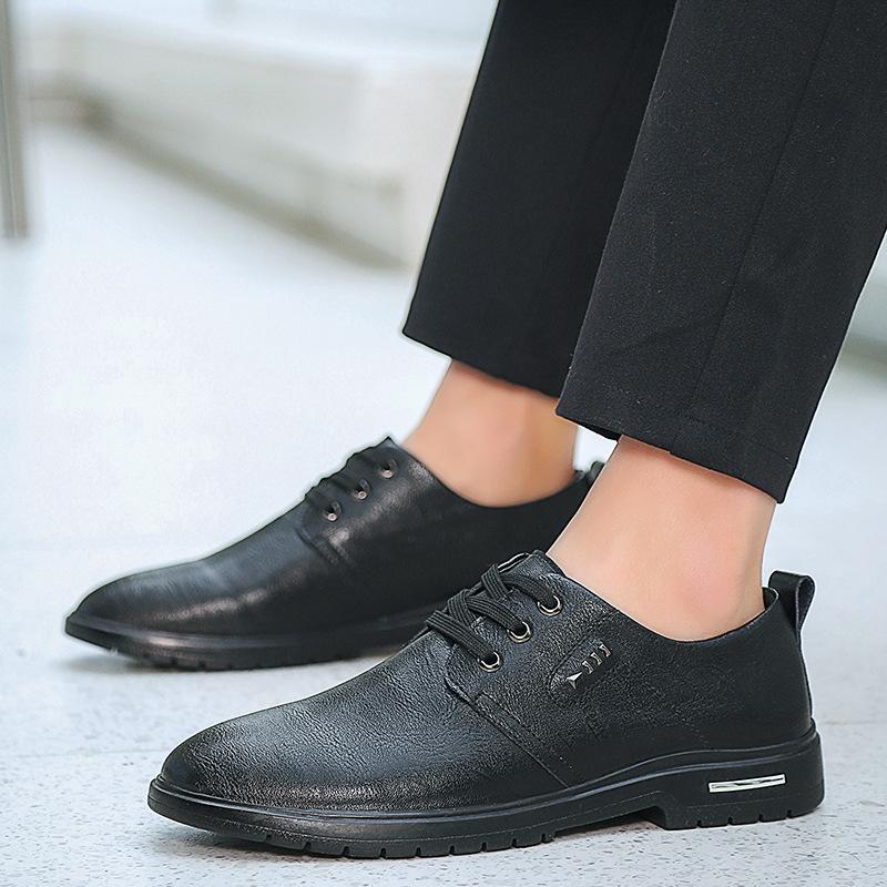 Men's Shoes Leather Shoes Men's Genuine Leather England Style Soft Noodle Breathable Shoes Business Formal Wear Casual Versatile Spring Men's