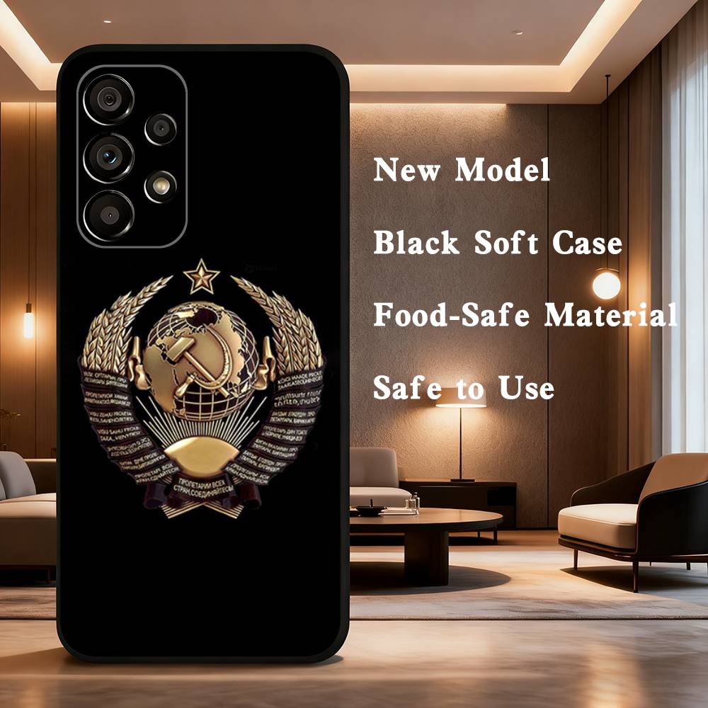 Sowjetische Kunstmedaille Hülle Für Samsung Galaxy A73,52,71,22,Note,31,8,9,53,32,72,41,J7,Weiche Schwarze Silikonhülle