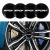 4ks Samolepek na středové pokličky kol auta se znakem SPORT v velikostech 56 mm 60 mm A 65 mm