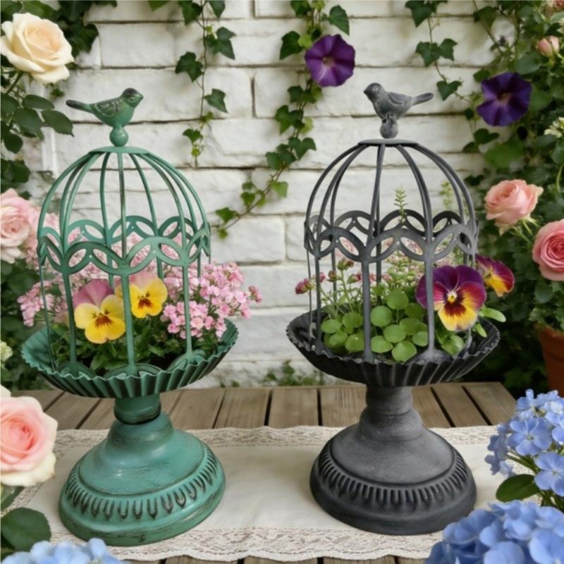 Metal Candle Holder Iron Bird Cage Candlestick Ornament Candlelight Dinner Wedding Decoration Candle Holder Accessories