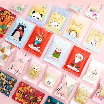 100Pcs Candy Chocolate Cookie Machine Sealing Packaging Nougat Baked Pastry Biscuits Xmas New Year Party Gift Bags