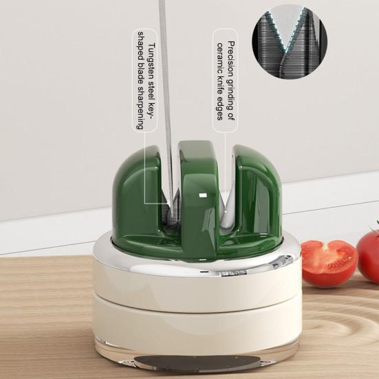 Knife Sharpener with Suction Base Tungsten Steel & Ceramic Grinding Whetstones Portable Tool Sharpener for Kitchen Camping Travel