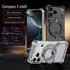 Cross-Border Apple 17 Pro Max S-Shaped Metal Phone Case with Rotating Stand