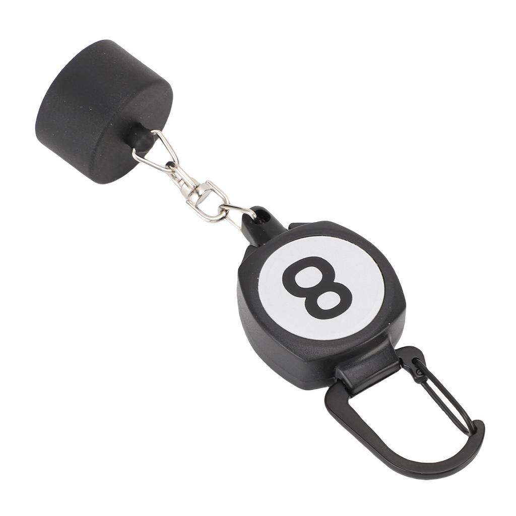 Billiard Chalk Holder ABS Portable Pool Chalk Holder with Retractable Rope Buckle for Billiard Accessory Round