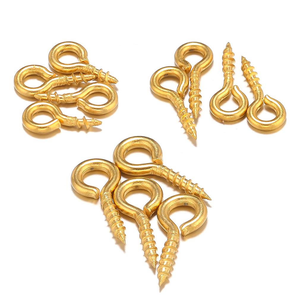 100-50pcs Small Eye Pins Eyepins Hooks Eyelets Screw Threaded Stainless Steel Clasps Hooks DIY Jewelry Findings for Beads Making