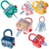 Baby Learning Lock with Key Car Games Early Educational Numbers Matching Locks Parent-children Interactive Unlocking Toys Sensor