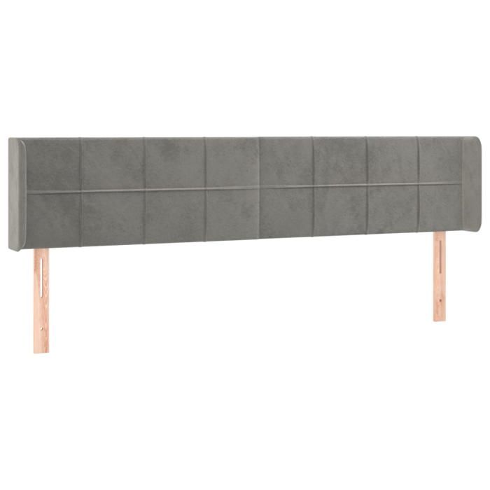 VidaXL LED Headboard Bedroom Furniture Double Bed Accessory Head of Bed Frame Interior Light Grey 3123296