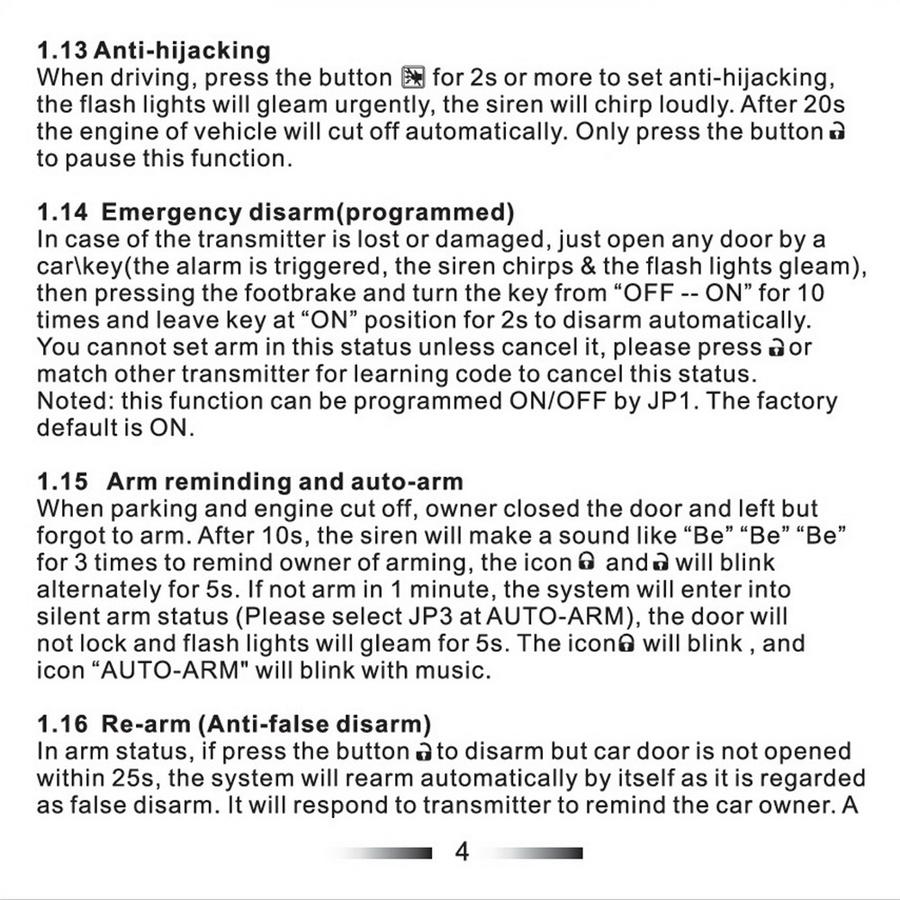 Universal 12V 2-Way Car Alarm Security System Remote Engine Start Anti-hijacking