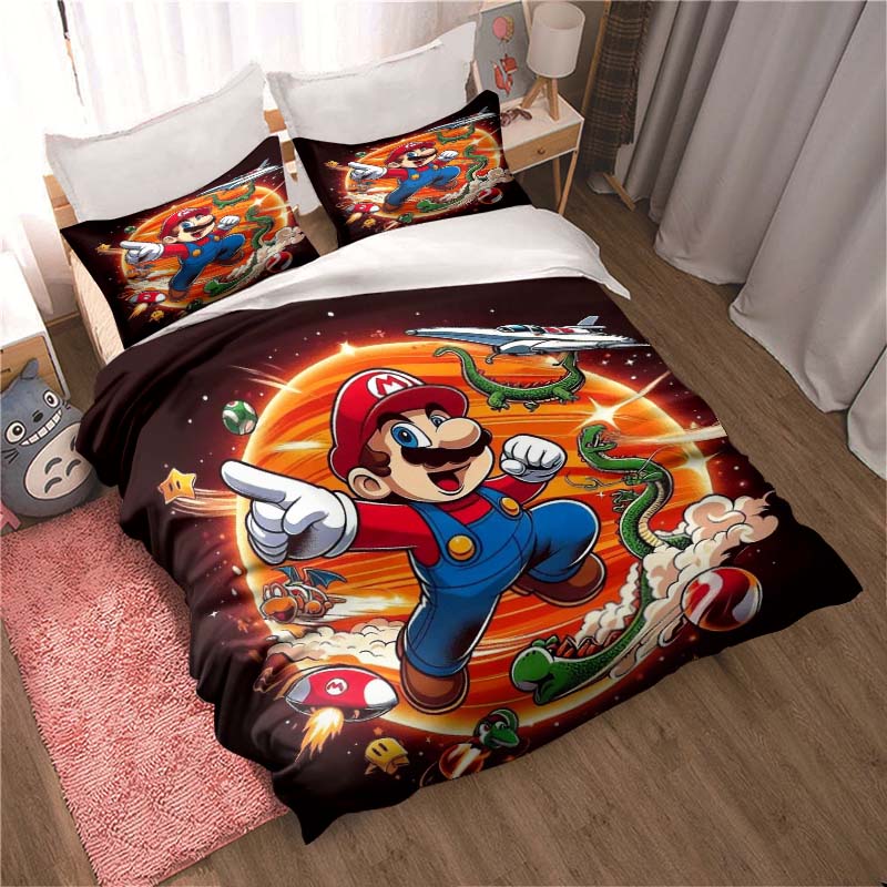 New Super Mario Soft and Comfortable Duvet Cover, Children's Bedding Set Gift, Extra Large Size, Multiple Sizes Available.