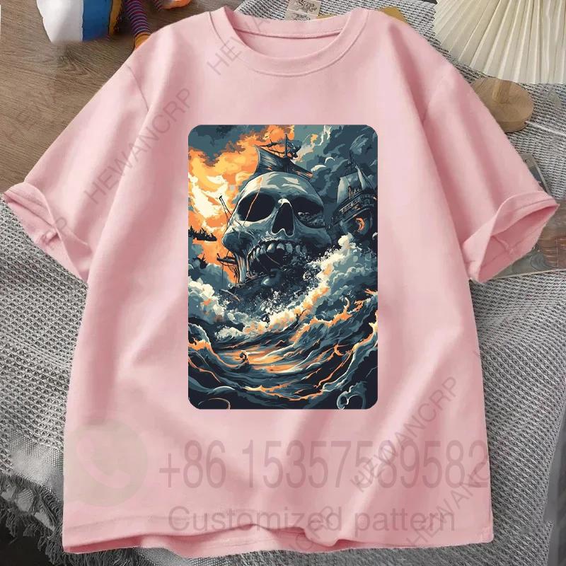 Pirate Horror TShirt Mens Tracksuit Round Neck Short Sleeves Casual Cotton Pullover Sweatwicking Breathable Sportswear