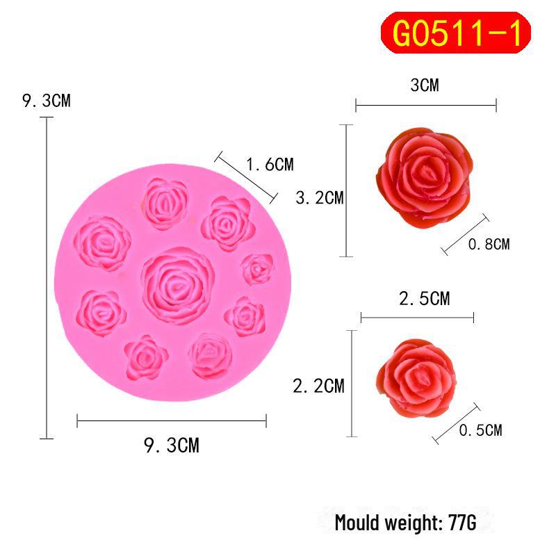 Chou Kai Rose Silicone Mold for DIY Flower Cakes, Fondant, and Chocolate Baking Tools.