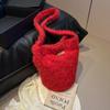 Japanese ins wind plush cute bucket bag autumn and winter new casual large-capacity niche shoulder messenger bag