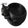 Black And White Plant Pot Decor Flowerpot Ornament, 3D Printed Sleeping Dragon Shape, Matte Large Texture Desktop Ornament Curved Planter, for