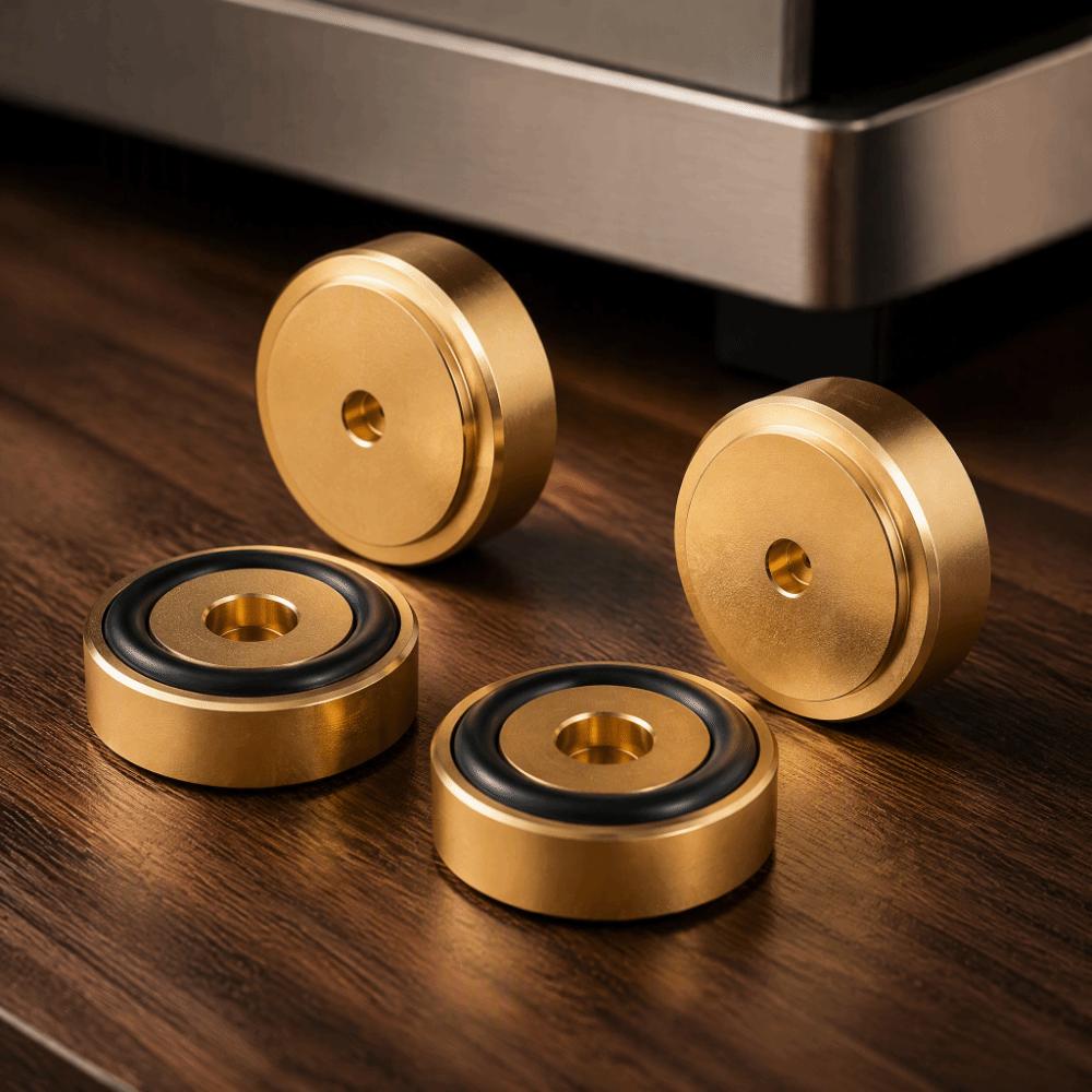 Gold Cutting Board Feet 40 * 10mm Amplifier Feet Durable Anti Vibration Feet Kitchen Blocks