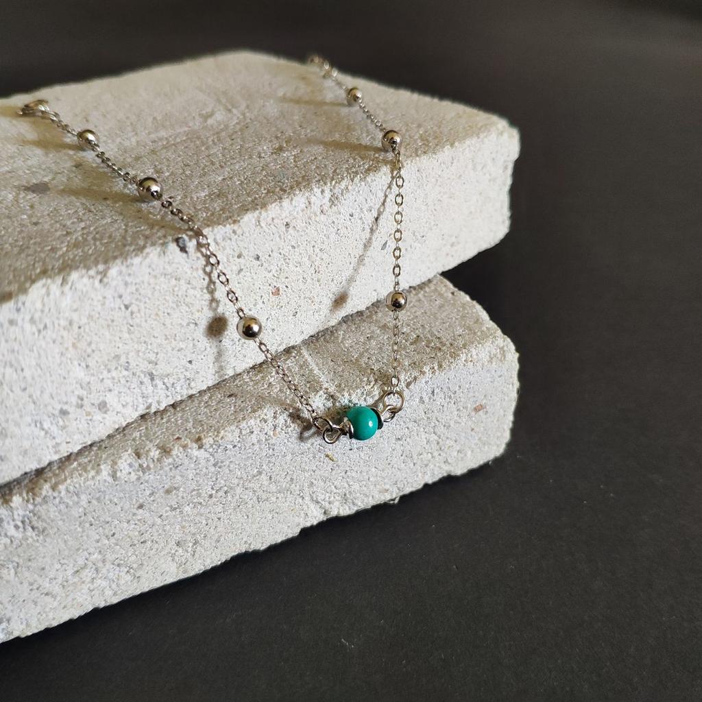 Bransoletka srebrna z turkusem, waga produktu 1,54 g (2146803)