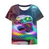 Horror Slang 3D Geprint Kinder T-shirt Dieren Slangen Patroon T-shirt Ronde Hals T-shirt Zomer Casual Korte Mouw T-shirts