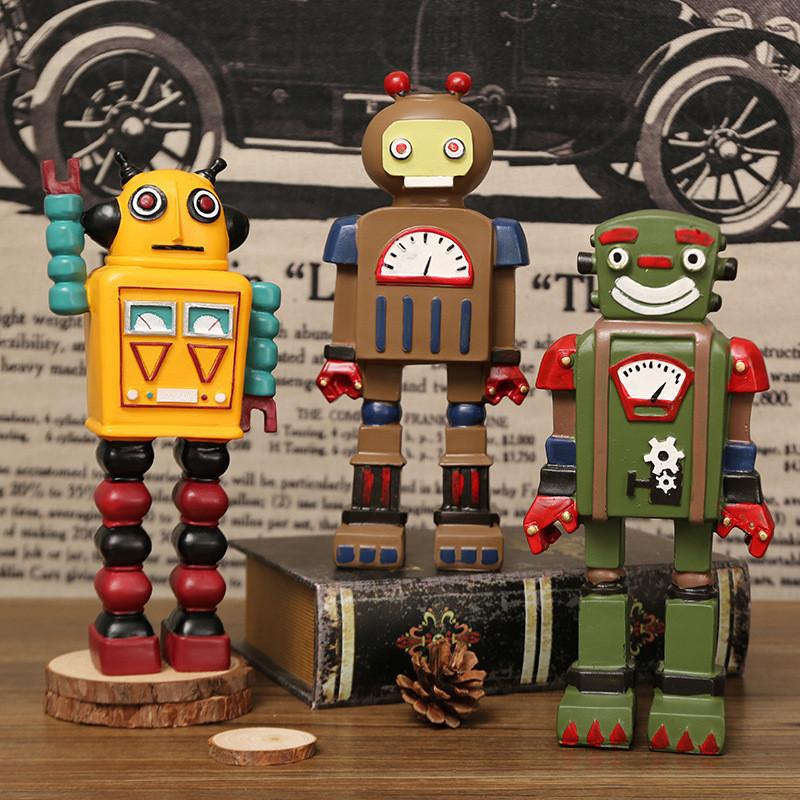 Resin Retro Robot Artwork For Home Office Gift For Teens And Decoration Friends