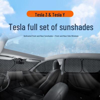 Tesla Model 3/Y Full Blackout Anti-Peeping Sunshade Curtains for Side Windows and Windshield