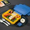 1Pc Blue 1330Ml Food Grade Sealed Bento Box For Children And Students, For Adults/Kids/Toddler With Tableware Sauce Lunch Box