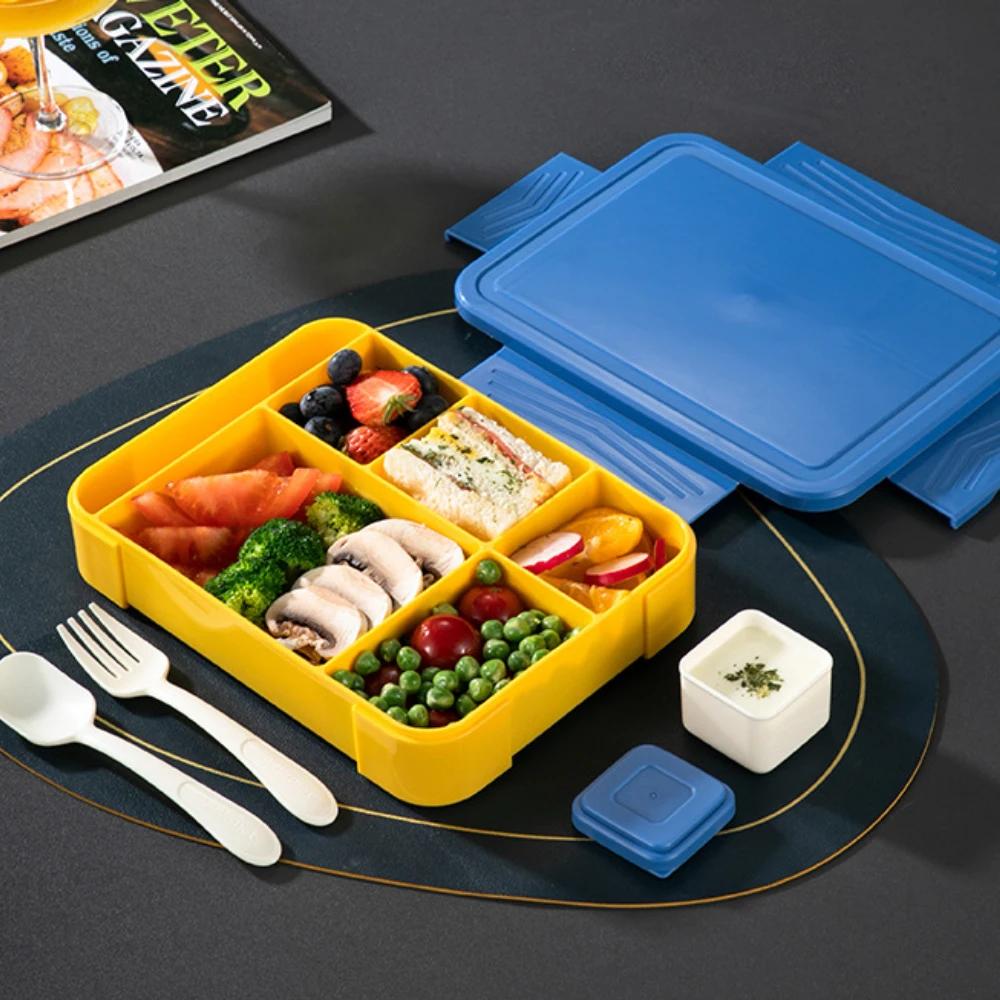 1 Pièce Bleu 1330ml Boîte Bento Scellée de Qualité Alimentaire Pour Enfants et Étudiants, Pour Adultes/Enfants/Tout-Petits Avec Couverts et Boîte à Déjeuner à Sauce