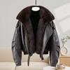 2026 Winter Women's Thick Cotton Jacket with Large Fur Collar, European & American Design