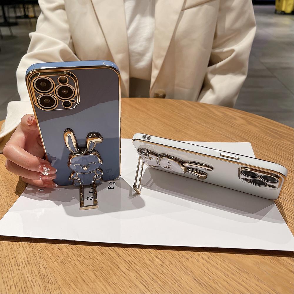 Hot Sale Cell Phone Holder Pull Rod Rabbit Phone Desktop Stands Bracket For iPhone 16 Samsung Xiaomi Foldable Phone Accessories