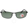 Ray Ban Polarized Green ClaSSic G 15 rectanGular Men S SunGlaSSeS Rb3498 002 9a 61
