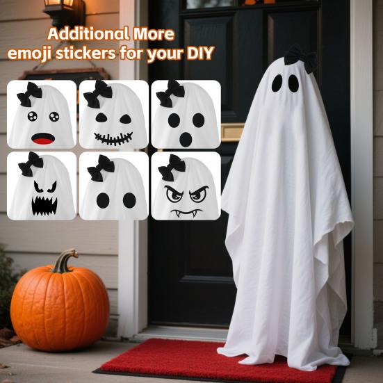Halloween Ghost Decorations DIY Expressions Spooky White Ghost Craft Kit with Witch Hat for Outdoor Indoor Yard Garden Lawn Decor
