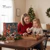 Christmas Gift for Kids Adults Giraffe Advent Calendar, 24Pcs Acrylic Ornament Set with Santa Hat Decorative Collection Wreath Designs, Holiday