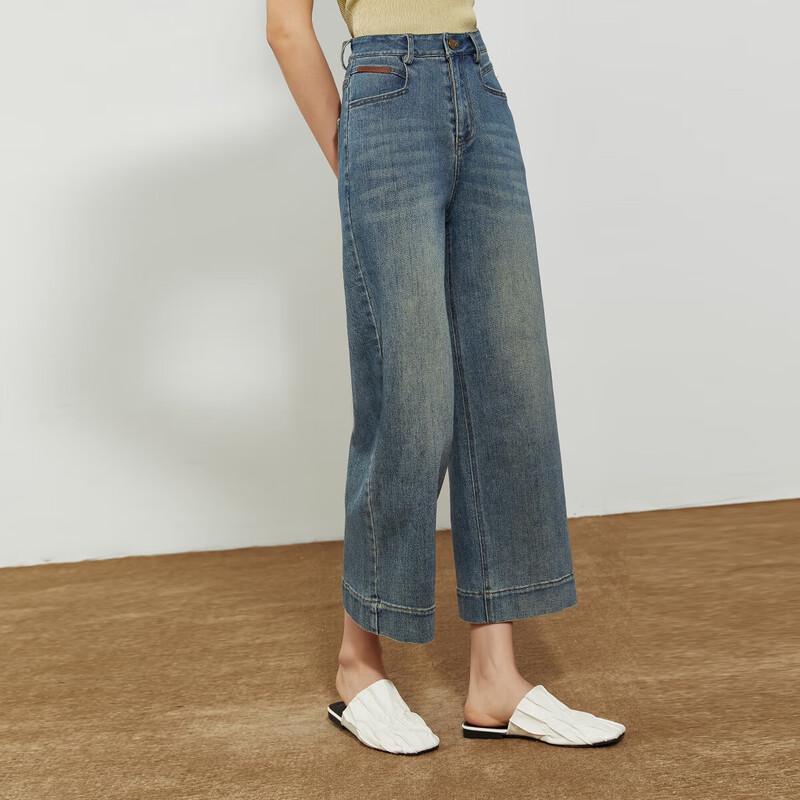 Tatu Women's High-Waisted Straight-Leg Cropped Jeans