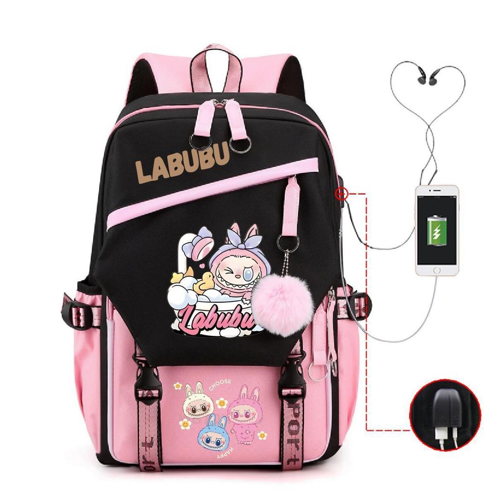 Cute Children's Schoolbag Contrasting Color Neutral Casual Backpack Cartoon Printing Primary and Secondary School Students