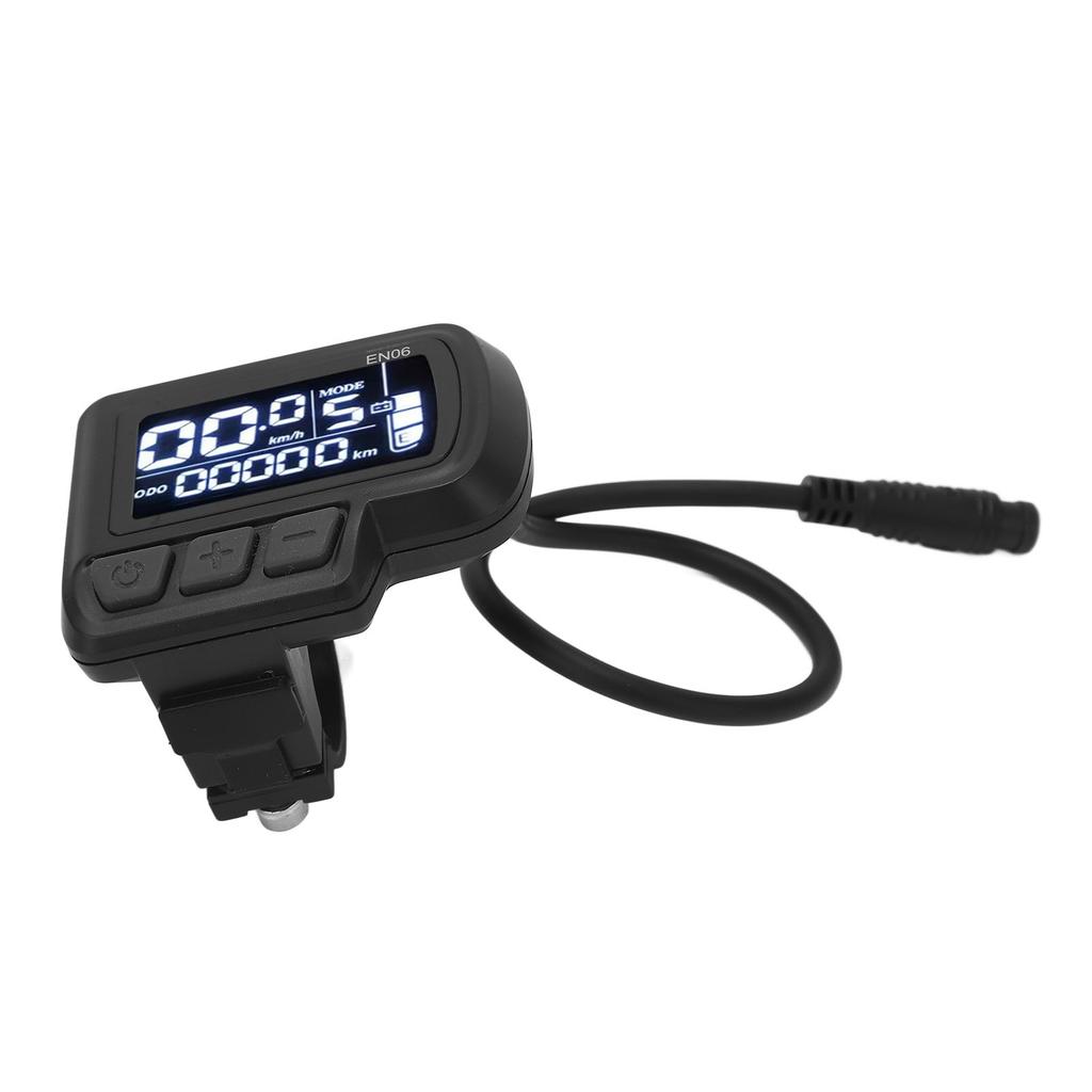 EN06 Display LCD per Bicicletta Elettrica Tachimetro con Connettore Luce 6 pin Cavo Impermeabile 24V 36V 48V 60V