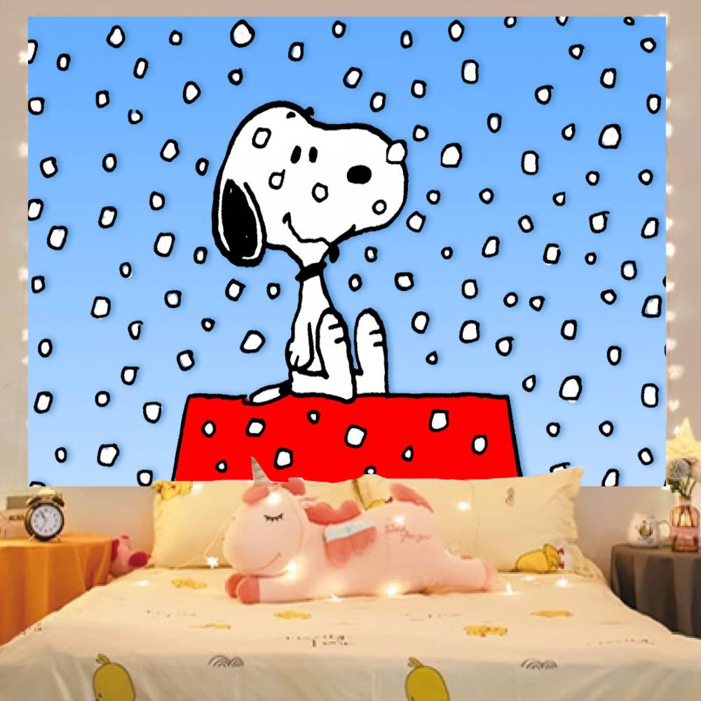 Anime S-Snoopy Cute Cartoon Dog Photography Studio Backdrop Outdoor House Party Decoration Photo Background Curtain Back Drop