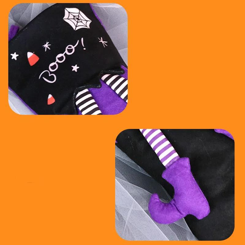 Long Legs Halloween Stockings Bag Creative Witch's Mid-Tube Boots Decoration for Halloween Festive Gifts Home Decor