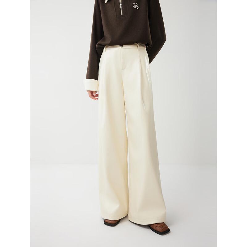 ELLE Women's French Style Straight Leg Casual Pants