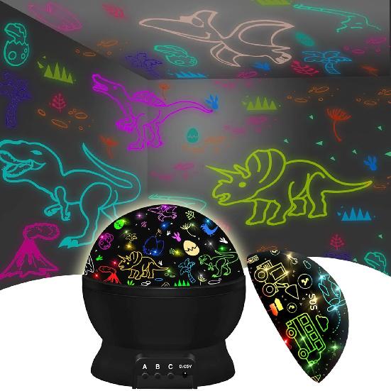 Dinosaur Toys for Kids 3-5,Dino Projection Kids Toys for 3-8 Year Olds Boys Dino Toys for Kids for 5-7, Dinosaur Night Light Christmas Stocking