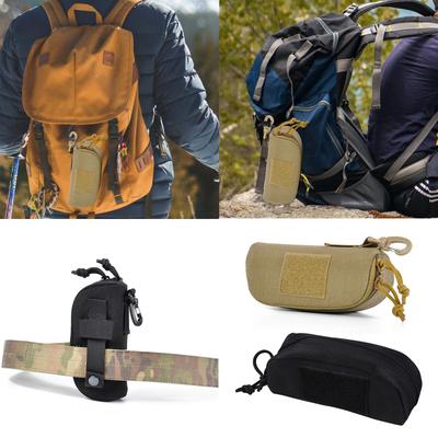 Tactic Eyeglasses Hard Case Zippers Sunglasses Carrying Case with Clip Shockproof Glasses Case for Work Outdoor Hiking