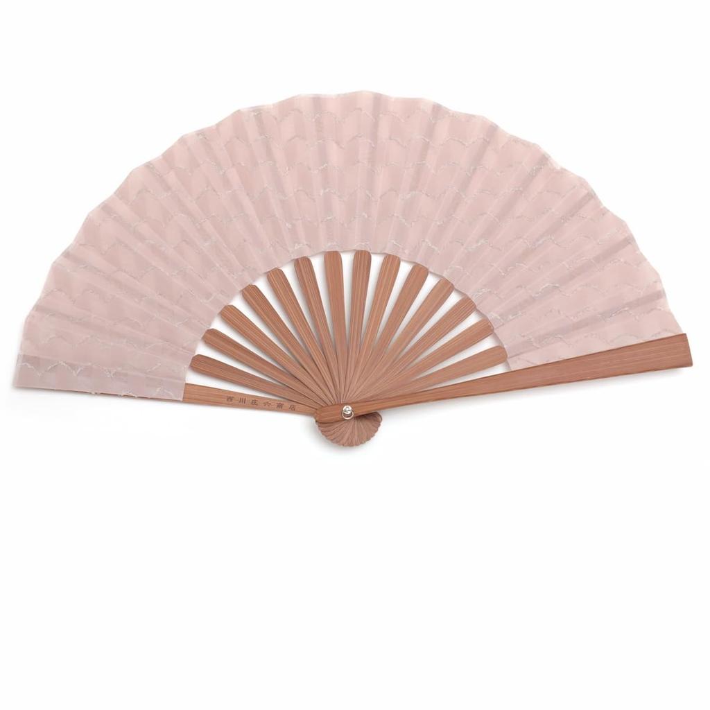 [Nishikawa Shoroku Shoten] Yabane Fan, Pink, in Paulownia Wood Box, with Fan Pouch, Lace Fabric, Women's, Mother's Day Gift, Present, Ladies' Fan,
