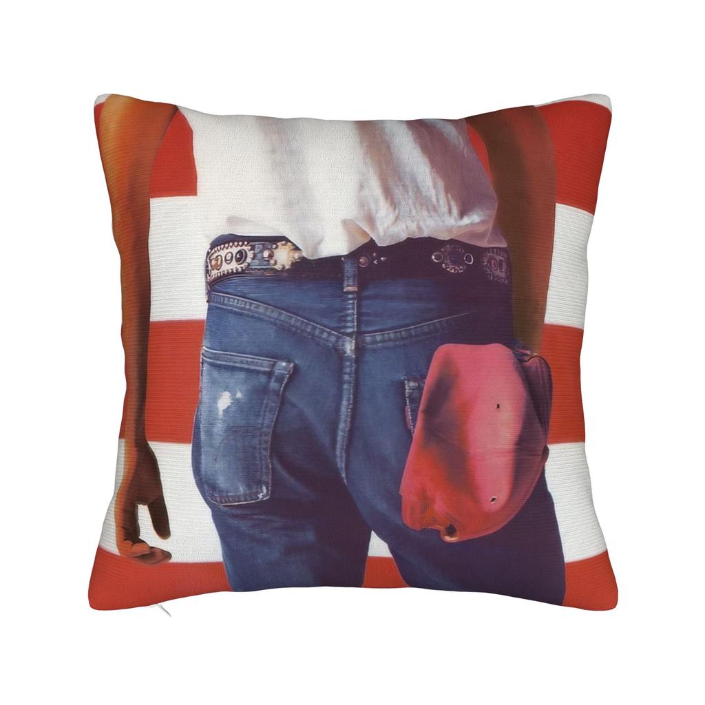 Bruce The E Street Band Springsteen Square Pillow Cases Rock USA 80s Cushion Cover Custom Decorative Pillowcase for Sofa 45x45cm