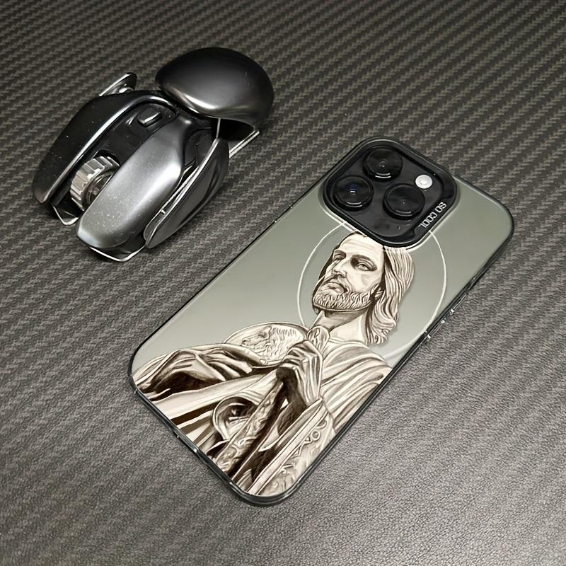 Jesus Pattern Phone Case for iPhone 17 16 15 14 Plus 13 12 11 Pro Max Retro Art Design Soft Shockproof Protective Cover