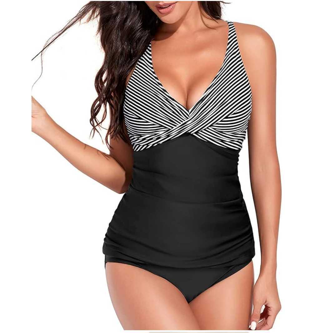 

Женский популярный купальник-двойка: Майка с контролем живота и сексуальные плавки бикини Double Extra Large (XXL)