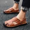 Fashion Summer Sandals Men Leather Classic Hollow Out Roman Sandals 2025 Slipper Outdoor Sneaker Beach Water Trekking Footwear