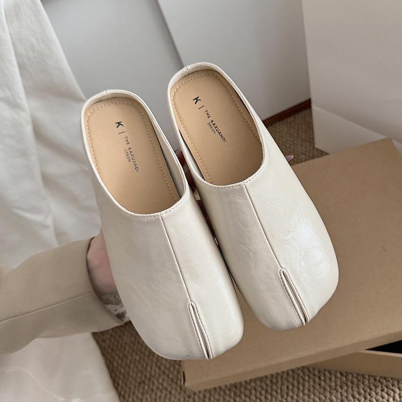 

Women s Retro Black Slip-On Loafers - 2025 Spring Round Toe Korean Style Slippers 40 чорний