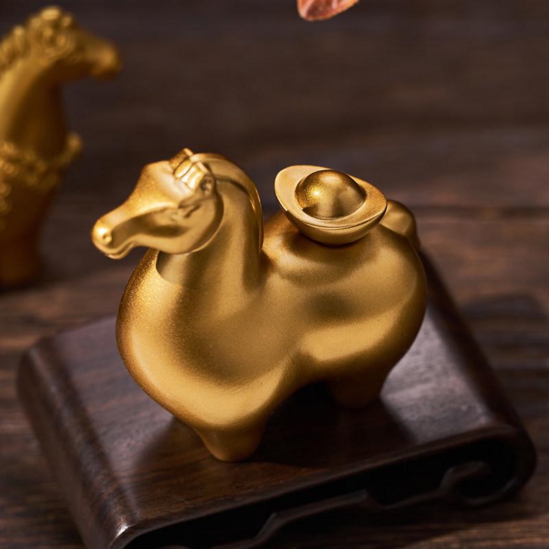 Brass Horse Zodiac Figurine: Office Decompression & Birthday Gift Decor.