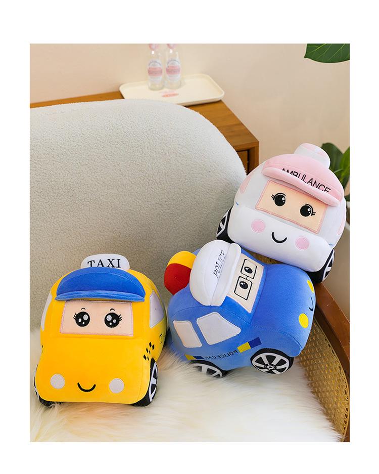 Cartoon Auto Kissen: Polizei, Krankenwagen, Taxi Plüschtiere - Foto Requisite & Kindergartendekoration Geschenk