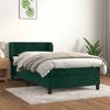 Exclusive House - Slatted Bed Base with Mattress Dark Green 100x200 Cm