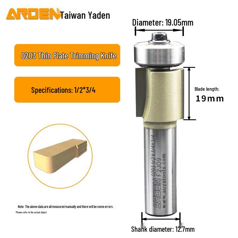 Yaden Woodworking Router Bit: Extended Bearing Edge Banding Burr Engraving Tool - Professional Grade Straight Knife.