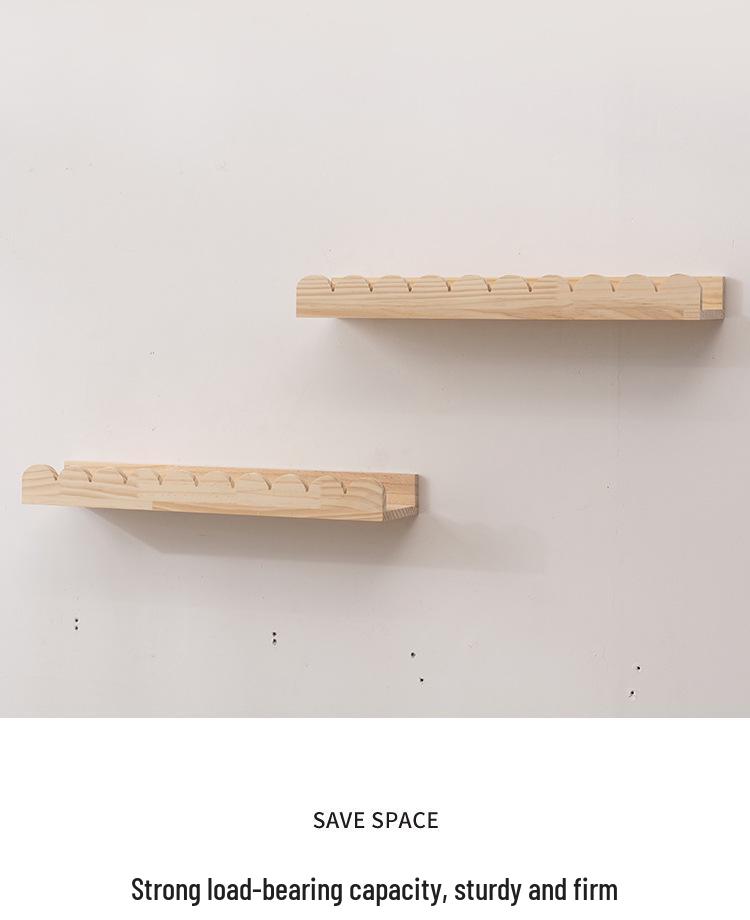 Solid Wood Lace Wall-Mounted Decorative Shelf for Home Living Room