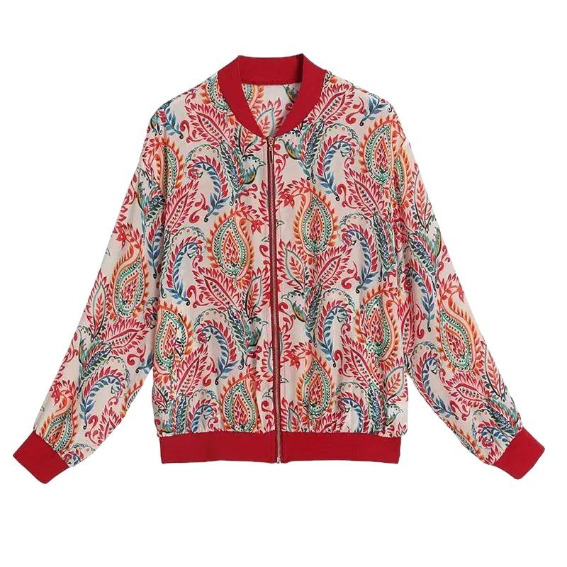 Versatile Women's Sun-Proof Lightweight Plus Size Printed Baseball Jacket - Summer Casual Trendy Cardigan for Mothers